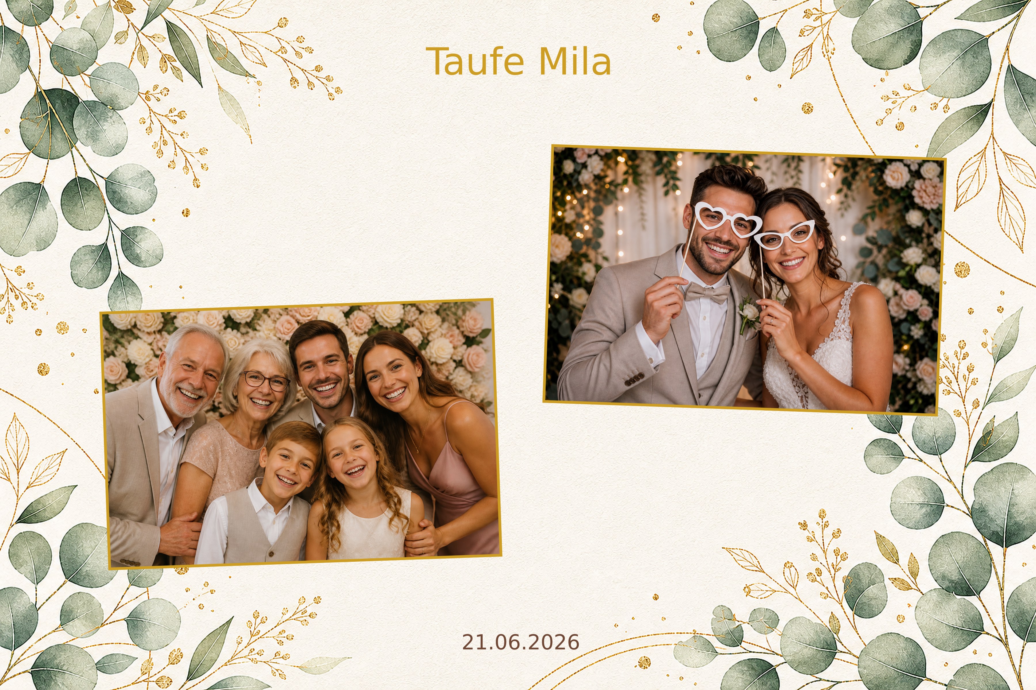 Layoutvorlage Eukalyptus Duo aus der FotoboxSuite Studio App